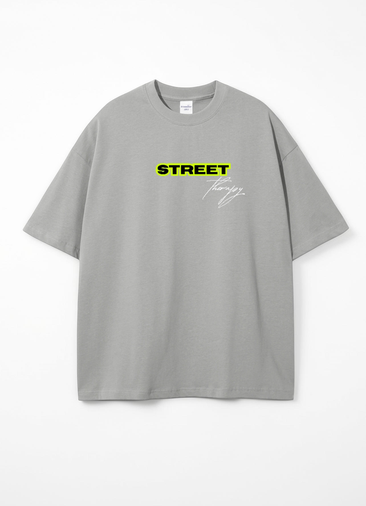 SIGNATURE LOGO OVERSIZED TEE GREY