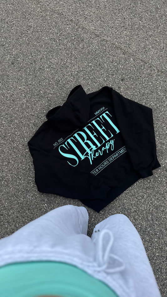 AFTER HOURS HOODIE — DROP 2.5 BLACK AND ICE BLUE