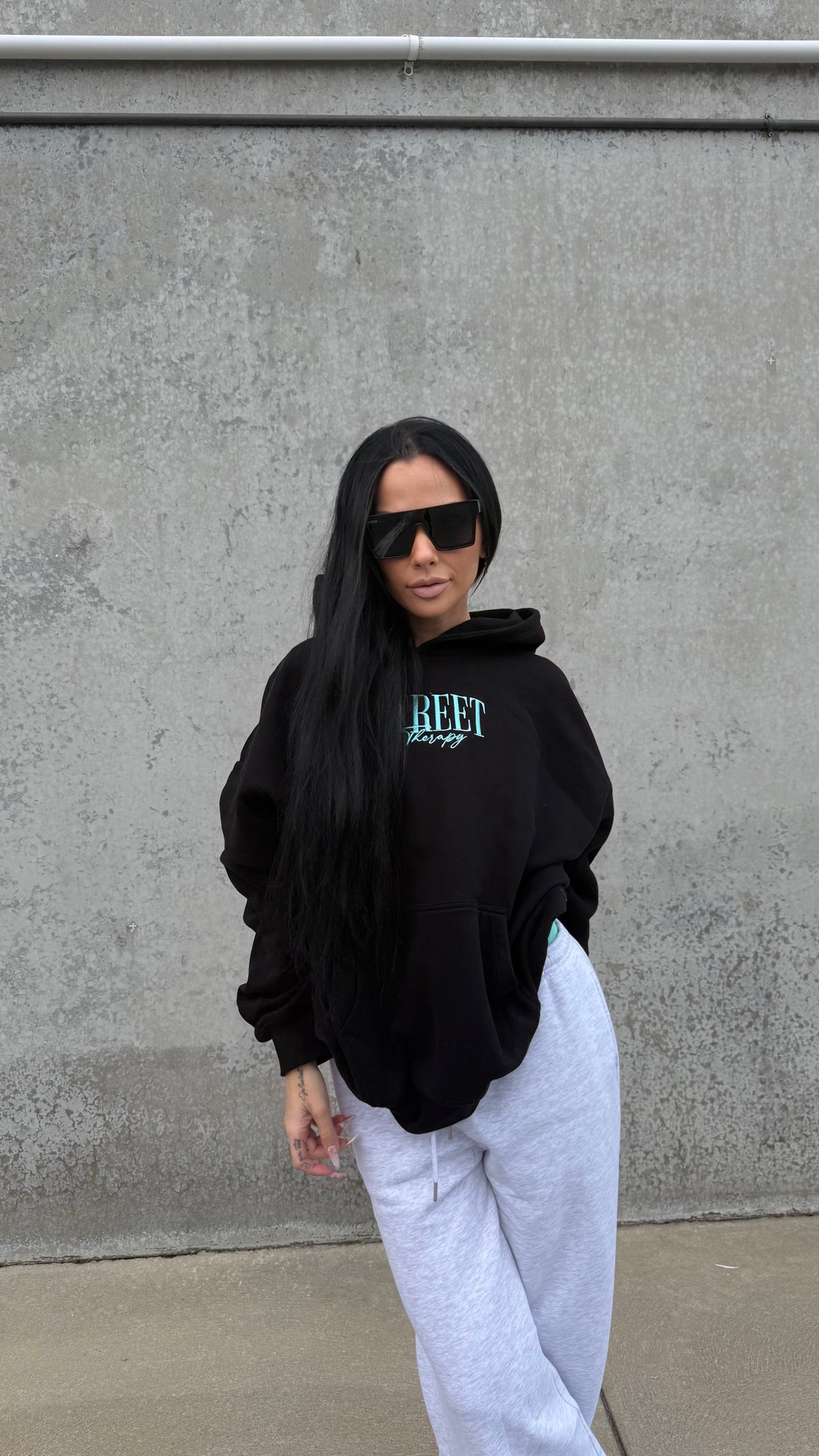 AFTER HOURS HOODIE — DROP 2.5 BLACK AND ICE BLUE